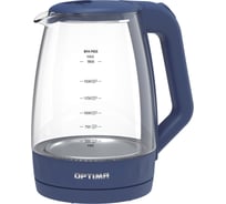 Электрический чайник Optima EK-1823G 1.8 л, поворот на 360, корпус из стекла и пластика, LED подсветка, синий 2002321