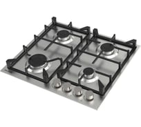 Газовая варочная поверхность Willmark WGH-4601SS 60 см, электроподжиг, чугунные решетки, набор жиклеров, нержавеющая сталь 2002684