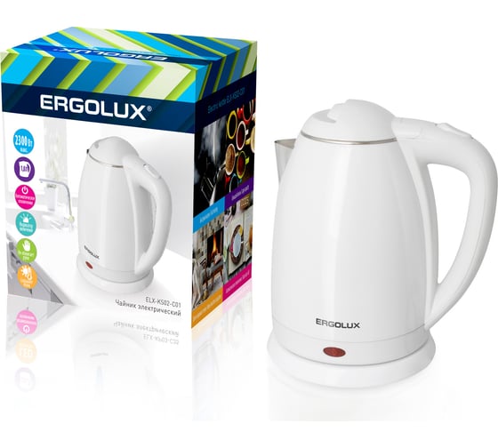 Чайник ERGOLUX ELX-KS02-C01 белый 13122 1