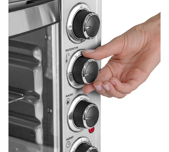 Мини-печь Endever Danko 4047, серебристый цвет, мощность 2000 Вт, объем 45 л, 1 шт в упаковке 90404