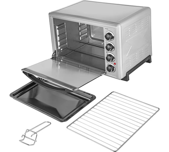 Мини-печь Endever Danko 4037, серебристый цвет, мощность 1600 Вт, объем 35 л, 1 шт в упаковке 90403