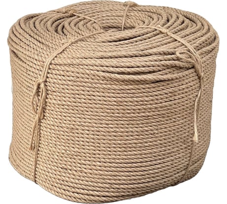 Джутовый крученый канат truEnergy диаметр 8 мм, качество STANDART, бухта 25±1,25 кг 12308