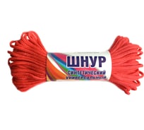 Полипропиленовый шнур с сердечником Шпагат 6 мм х 20 м, красный 61012519