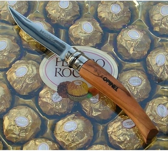 Филейный нож Opinel №10 нержавеющая сталь, рукоять оливковое дерево 1090