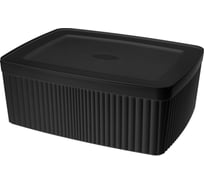 Лоток с крышкой Econova velvet, 295x225x110 мм, 6,55 л, черный 433238913