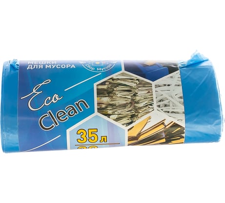 Мешки Ecoclean (35 л, 30 шт., ПНД, синий, 8 мкм, 48х58 см) Концепция Быта 3781
