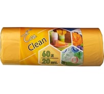 Мешки Ecoclean (60 л, 20 шт., ПНД, желтый, 10 мкм, 58х68 см) Концепция Быта 3804 15949473