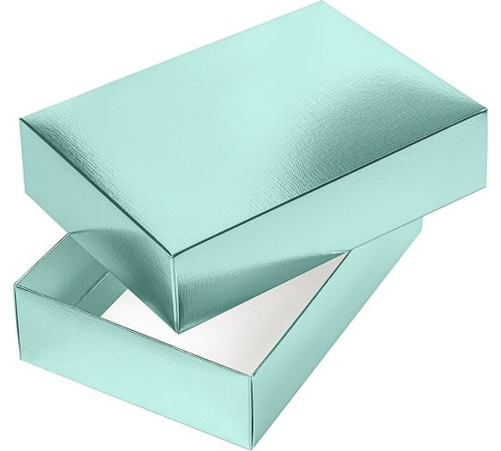 Сборная картонная коробка Hatber 250x180x65 мм, прямоугольник, METALLIC, мята 082195 1