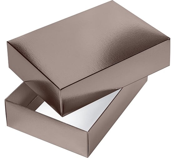 Сборная картонная коробка Hatber 250x180x65 мм, прямоугольник, METALLIC, коричневая 20шт. в упаковке 082221