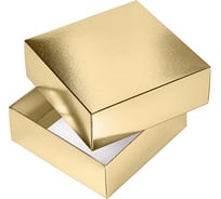 Сборная картонная коробка Hatber 180x180x65 мм, квадрат, METALLIC, золото 20шт. в упаковке 082226
