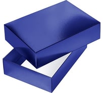 Сборная картонная коробка Hatber 250x180x65 мм, прямоугольник, METALLIC, синяя 20шт. в упаковке 082222