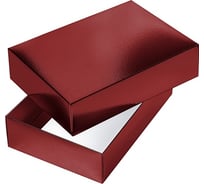 Сборная картонная коробка Hatber 250x180x65 мм, прямоугольник, METALLIC, красная 20шт. в упаковке 082219