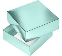 Сборная картонная коробка Hatber 180x180x65 мм, квадрат, METALLIC, мята 20шт. в упаковке 082225