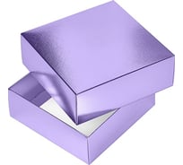 Сборная картонная коробка Hatber 180x180x65 мм, квадрат, METALLIC, фиолетовая 20шт. в упаковке 082228