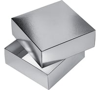Сборная картонная коробка Hatber 180x180x65 мм, квадрат, METALLIC, серебро 20шт. в упаковке 082227