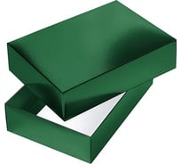 Сборная картонная коробка Hatber 250x180x65 мм, прямоугольник, METALLIC, зеленая 20шт. в упаковке 082224