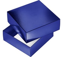 Сборная картонная коробка Hatber 180x180x65 мм, квадрат, METALLIC, синяя 20шт. в упаковке 082233
