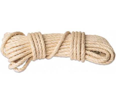 Сизалевый канат ЩИТ КС СТ тросовой свивки д. 6 мм в мотках по 20 метров