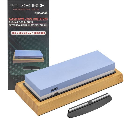 Точильный двусторонний брусок ROCKFORCE 180x60x28 mm RF-SWS-6000 1