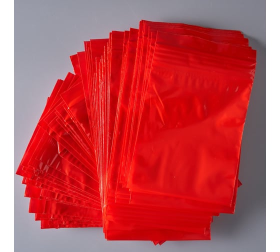 Пакет с замком Zip-Lock PACK INNOVATION 12x17 см 60 мкм Красный 50 шт IP00R121760-0.5