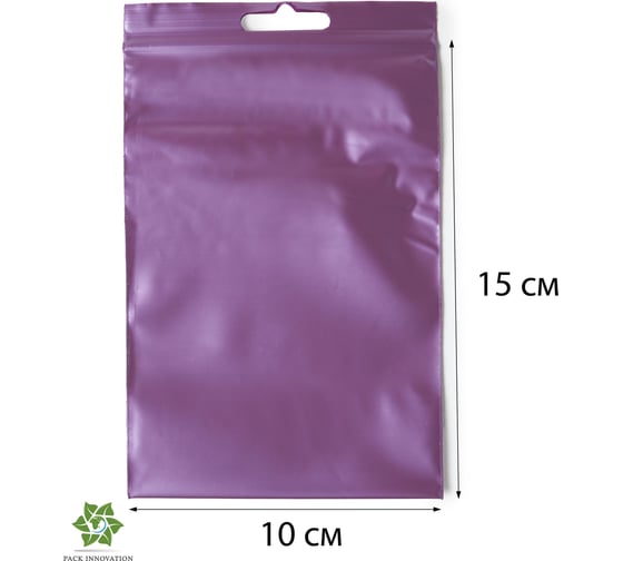 Пакет с замком Zip-Lock PACK INNOVATION 10x15см 60 мкм с европодвесом вишневый 5000 шт IP0CV101560-5К