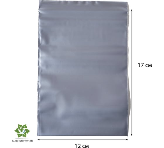Пакет с замком Zip-Lock PACK INNOVATION 12x17см 60мкм серебристый 300шт IP0CS121760-300