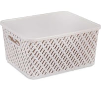 Корзина ЗПИ Альтернатива Плетенка 350x290x175 мм с крышкой бежевый М3557