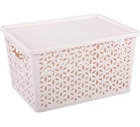 Корзина ЗПИ Альтернатива Мираж 380x285x210 мм с крышкой бежевый М6833