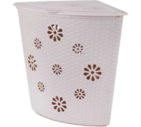 Корзина для белья ЗПИ «Альтернатива» Плетенка 45 л, угловая, слоновая кость М2029