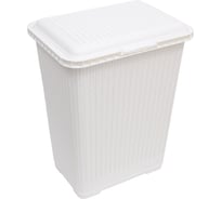 Корзина для белья ЗПИ «Альтернатива» Вязаное плетение 25 л, белый М6888