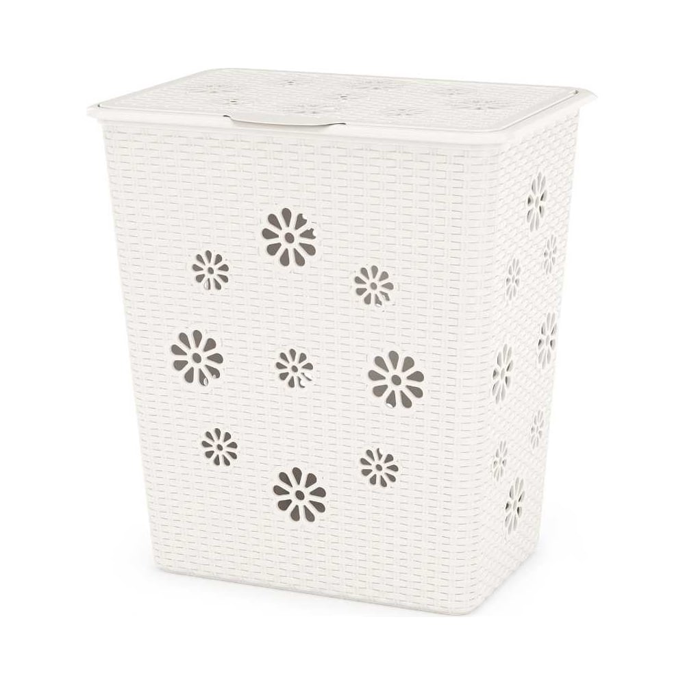 Корзина для белья ЗПИ «Альтернатива» Плетенка 60 л, белый М2254 ...
