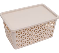 Корзина ЗПИ Альтернатива Мираж 290x190x150 мм, с крышкой, бежевый М6834