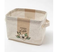 Текстильная корзинка Этель Цветы, 20.5x16x14.5 см 4624849