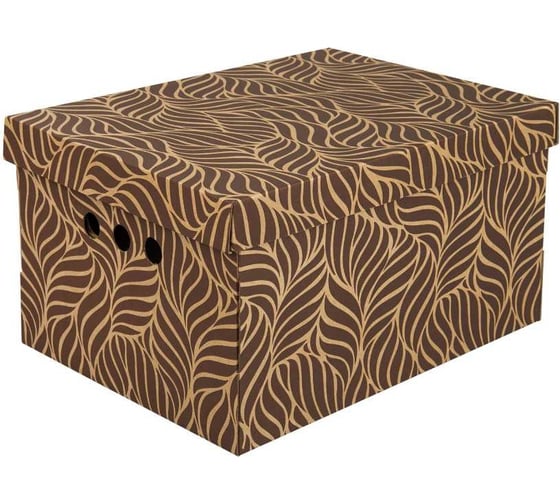 Короб для хранения из плотного микрогофрокартона BRAUBERG 330x250x185 мм, 4 шт., home узор 271816