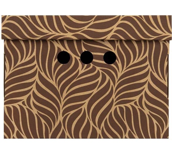 Короб для хранения из плотного микрогофрокартона BRAUBERG 330x250x185 мм, 4 шт., home узор 271816
