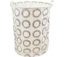 Текстильная корзина с завязками Akvali Одуванчики, белая, 35x45 см 68011-1-1