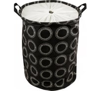 Текстильная корзина с завязками Akvali Одуванчики, черная, 35x45 см 68011-1-2