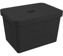 Лоток с крышкой Econova Velvet, 380x270x249 мм, 20 л, черный 434249713