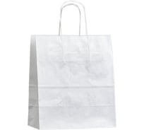 Пакет ПЗБМ с кручеными ручками, 430x320x170, 100 г/м2, крафт, белый 200 штук 110982