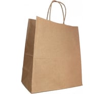 Пакет ПЗБМ с кручеными ручками, 370x320x200, 80 г/м2, крафт, 200 штук 110456