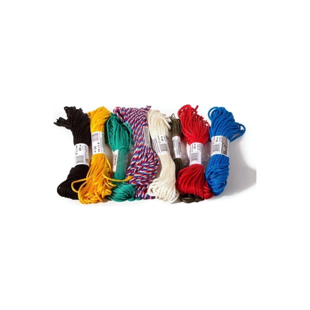 Крученая веревка RECORD хб, 3 пряди, d 3 мм, смес 50, хб, моток ...