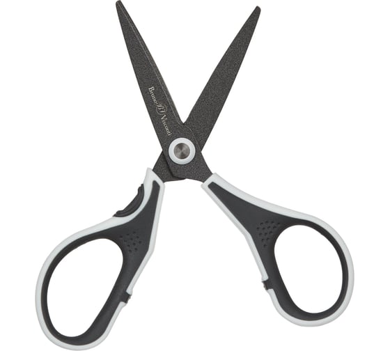 Ножницы Bruno Visconti finecut 130 мм, тефлоновое покрытие, прорезиненные ручки, черно-белые 1768843
