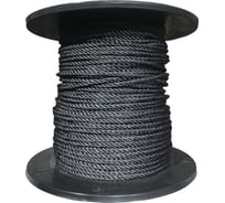 Канат Эбис полиэстил, 6 мм, тросовой свивки, 200 м, черный 76477