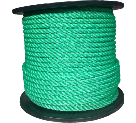 Канат Эбис полиэстил, 12 мм, тросовой свивки, 100 м, зеленый 76432 1