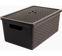 Универсальная корзина BranQ Nature 20л с крышкой венге BQ4066ВНГ