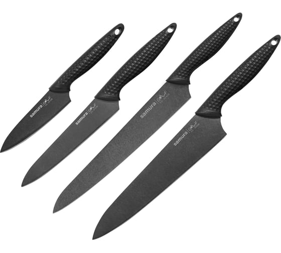 Набор из 4 кухонных ножей Samura "GOLF Stonewash" 10B, 23B, 45B, 85B, AUS-8 SG-0240B/K 1