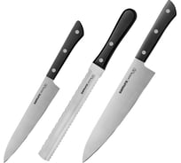 Набор ножей 3 в 1 Samura "HARAKIRI" 23, 57, 85, коррозионно-стойкая сталь, ABS пластик SHR-0230B/K