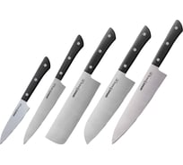 Набор ножей 5 в 1 Samura "HARAKIRI" 11, 23, 43, 85, 95, коррозионно-стойкая сталь, ABS пластик SHR-0250B/K