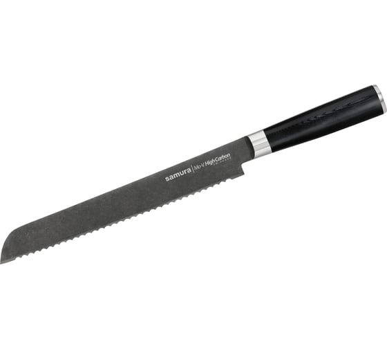 Кухонный нож для хлеба Samura Mo-V Stonewash 230 мм, G-10 SM-0055B/K