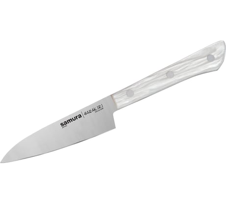 Кухонный овощной нож Samura HARAKIRI 99 мм, коррозийно-стойкая сталь, белый акрил SHR-0011AW/K